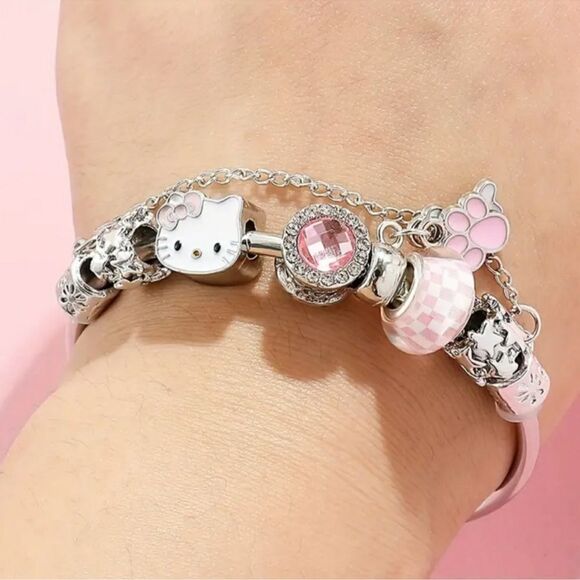Hello Kitty Pink and White Charm Bracelet - Picture 2 of 4
